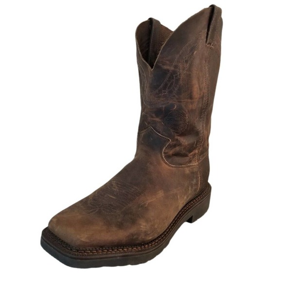 Justin Original Workboots Brown Leather JC-MAX Men's Boots Size‎ 13D USA NWT - Picture 1 of 12